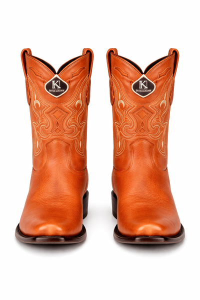 King Exotic Honey Leather Dubai Toe Boots