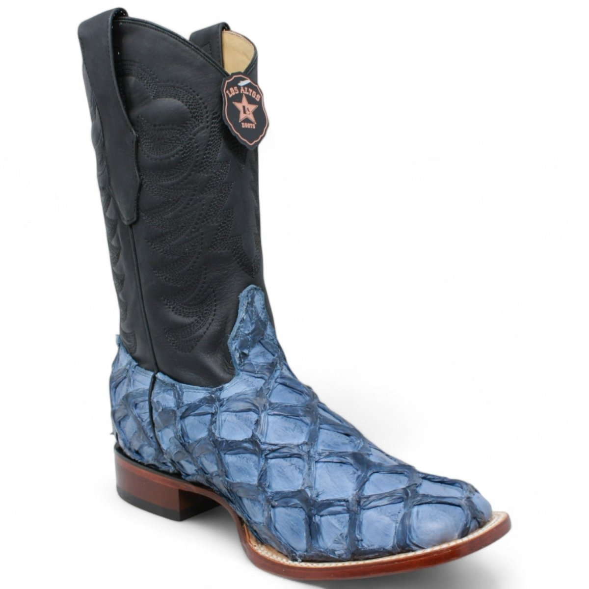 Los Altos Blue Monster Fish Leather Boots
