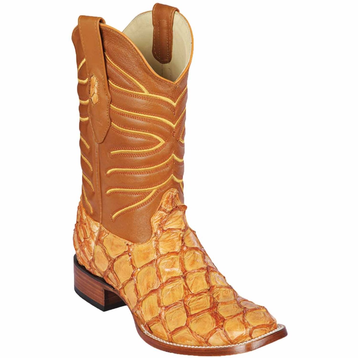 Men's Los Altos Monster Fish Skin Wide Square Toe Boots - Los Altos Boots