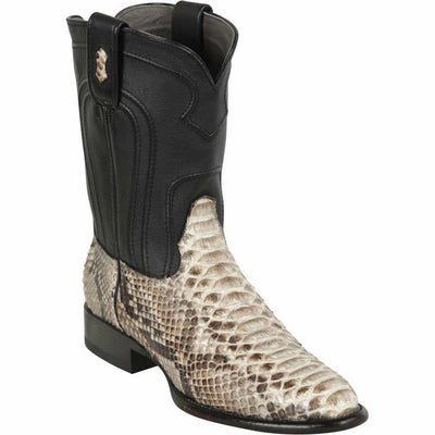 Men's Los Altos Python Roper Toe Boots - Natural