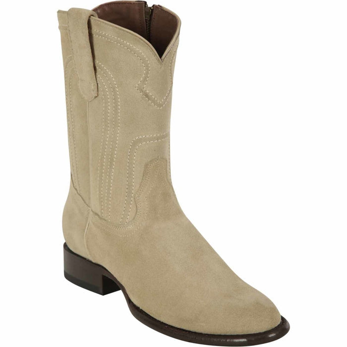 Men's Los Altos Original Suede Leather Boots Roper Toe with Zipper - Oryx