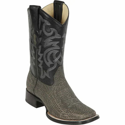Los Altos Shark Skin Square Toe Boots Rustic Grey