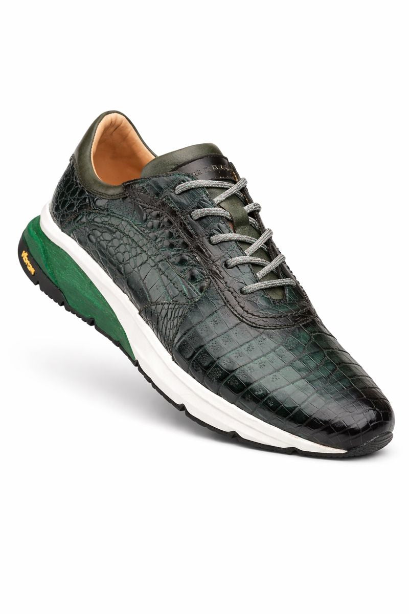 Men's Quevedo Green Crocodile Sneaker by Mezlan