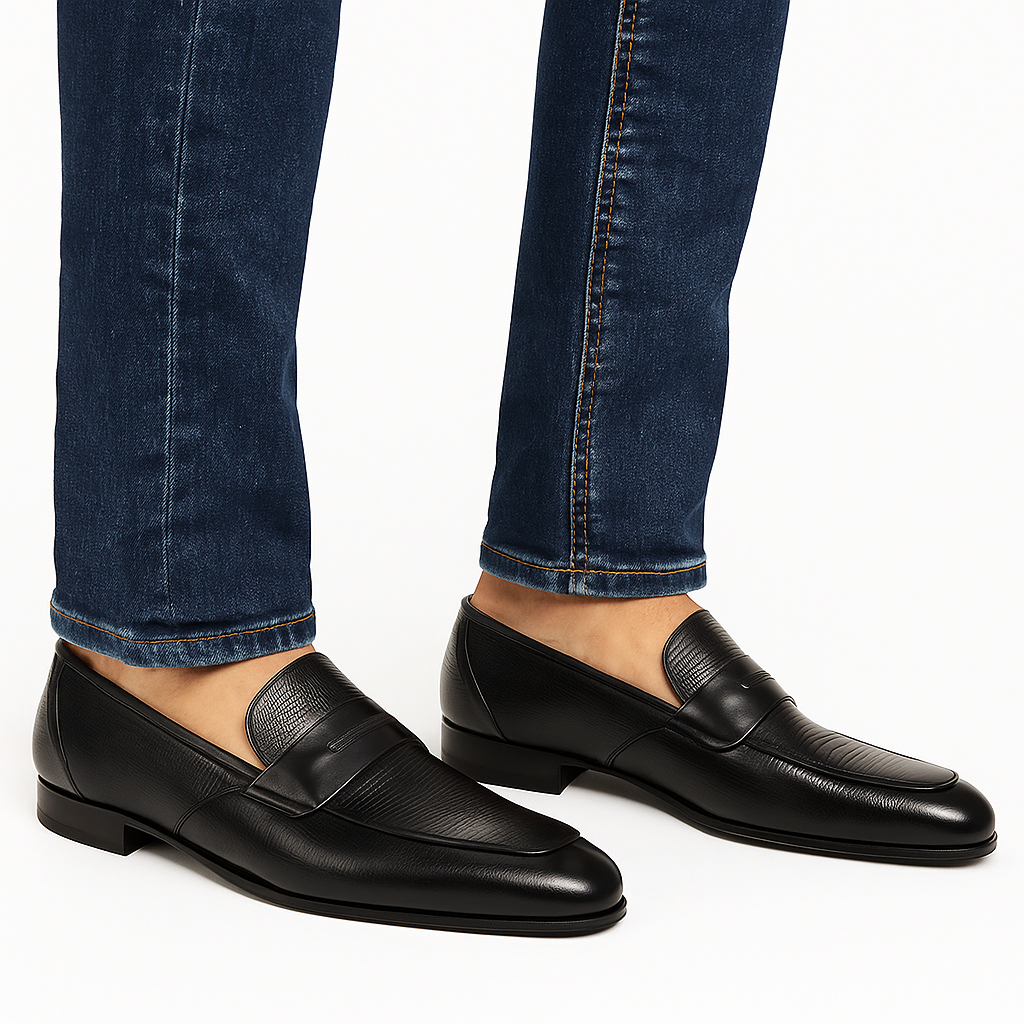 Mezlan Lipari Lizard Penny Loafer Dress Shoe