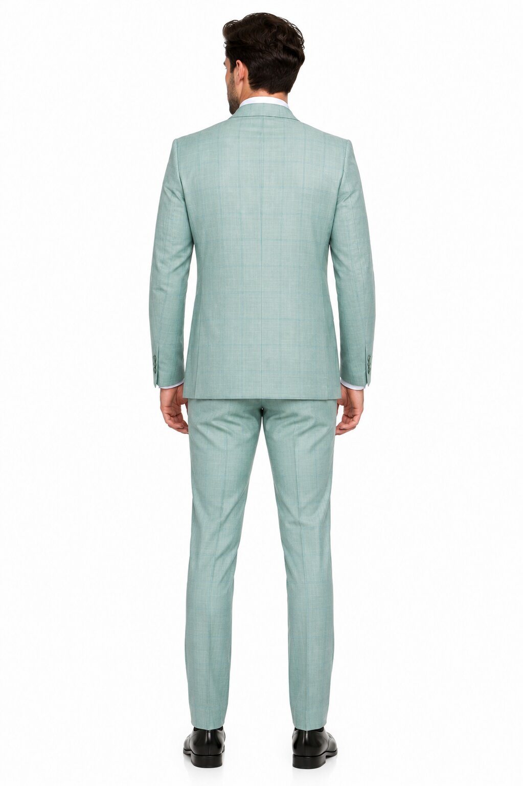 Tiglio Rosso Suit - Classic Fit Athletic Cut 100% Wool Super 150s Italian Fabric Peak Lapel in Color Mint Green