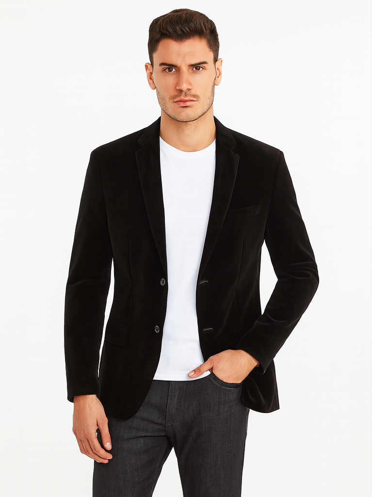 Black Velvet Modern Fit Men's Blazer