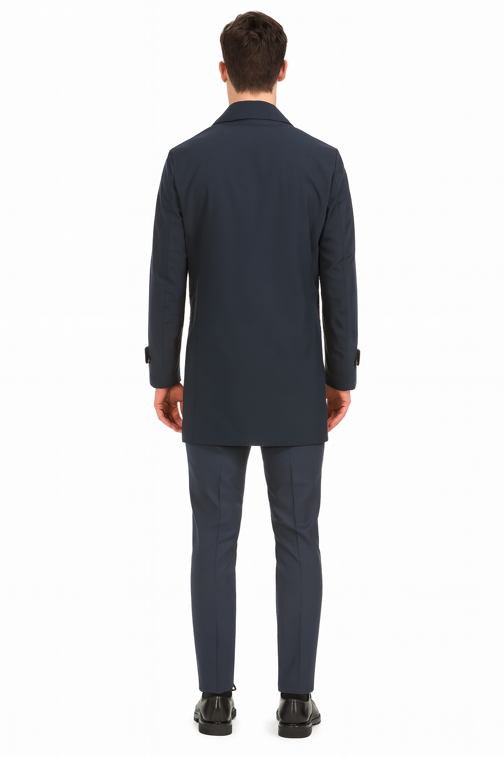 Nylon Raincoat with Removable Liner - Navy Blue