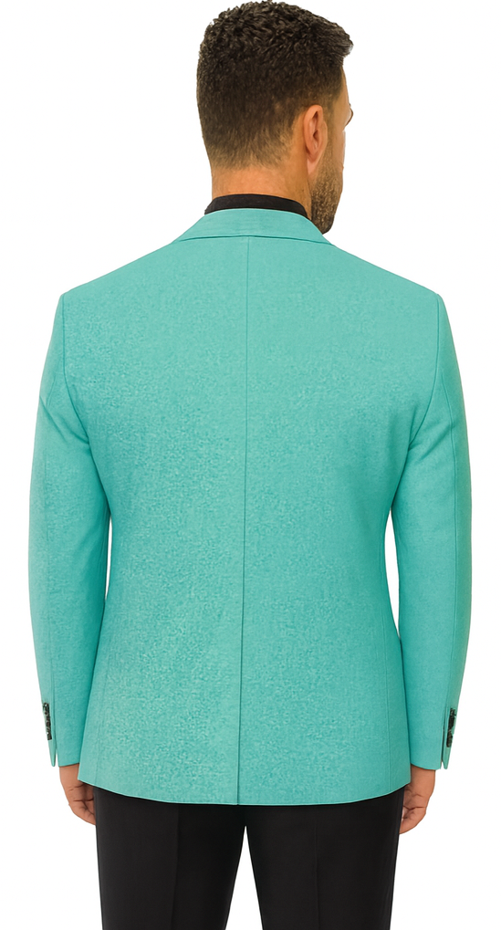 Men's One Button Aqua Blazer