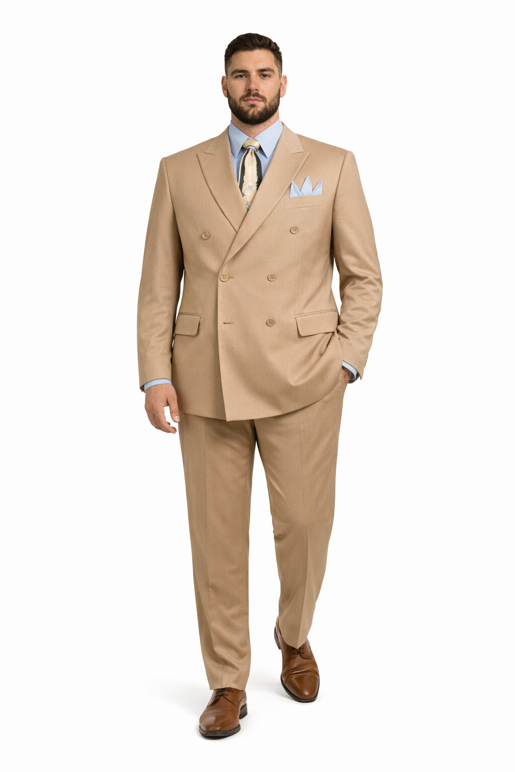 Apollo King Men's 2pc Double Breasted Outlet Suit Pleated Pants