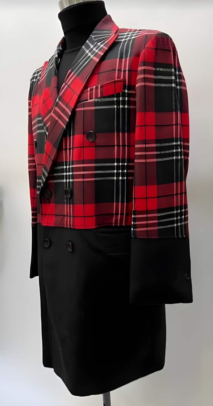 Classic Men's Plaid Wool Peacoat