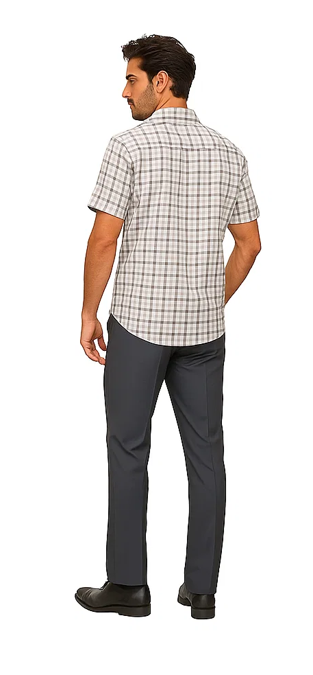 Mens Plaid Walking Suit in grey by Dreams by Zacchi – 2 Piece Leisure Outfit with Matching Shirt and pant -$99