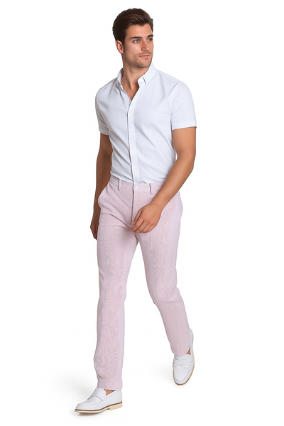 Men's Purple Lavender Seersucker Sear sucker suit dress pants