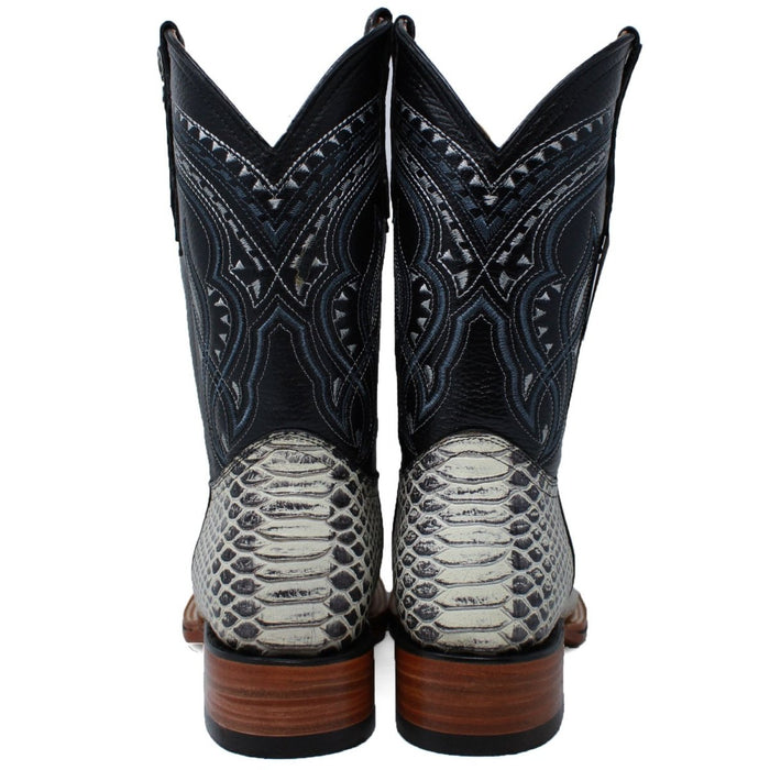 Los Altos Porto Brown Python Boots Wide Toe