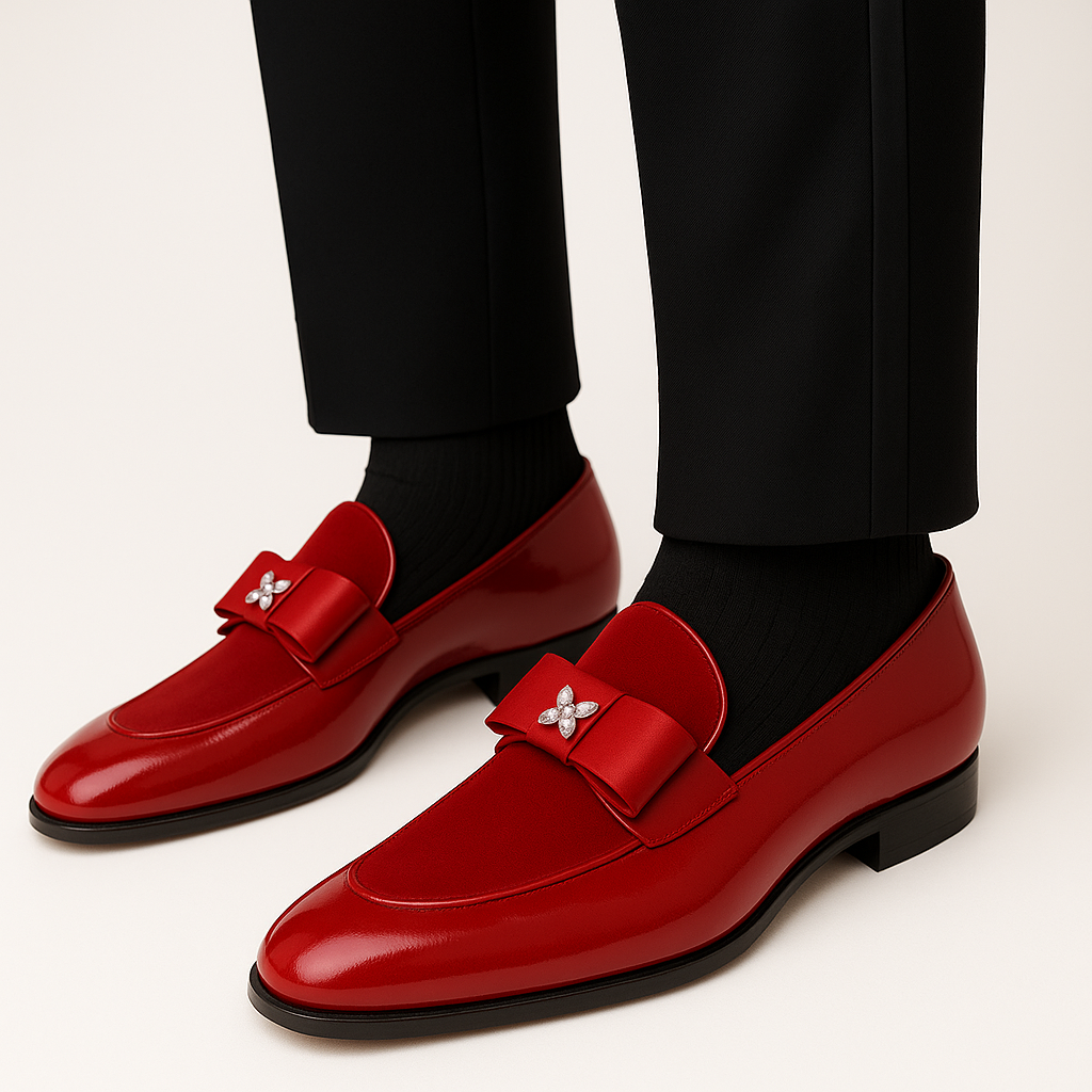 Tuxedo Shoes - Formal Wedding Shoes - Dress Prom Shoes Red