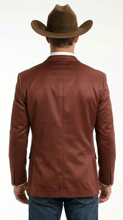 Mens Rust Light Brown Shiny Western Blazer β Cowboy Style Formal Sport Coat Jacket in Copper Color Slim Fitted