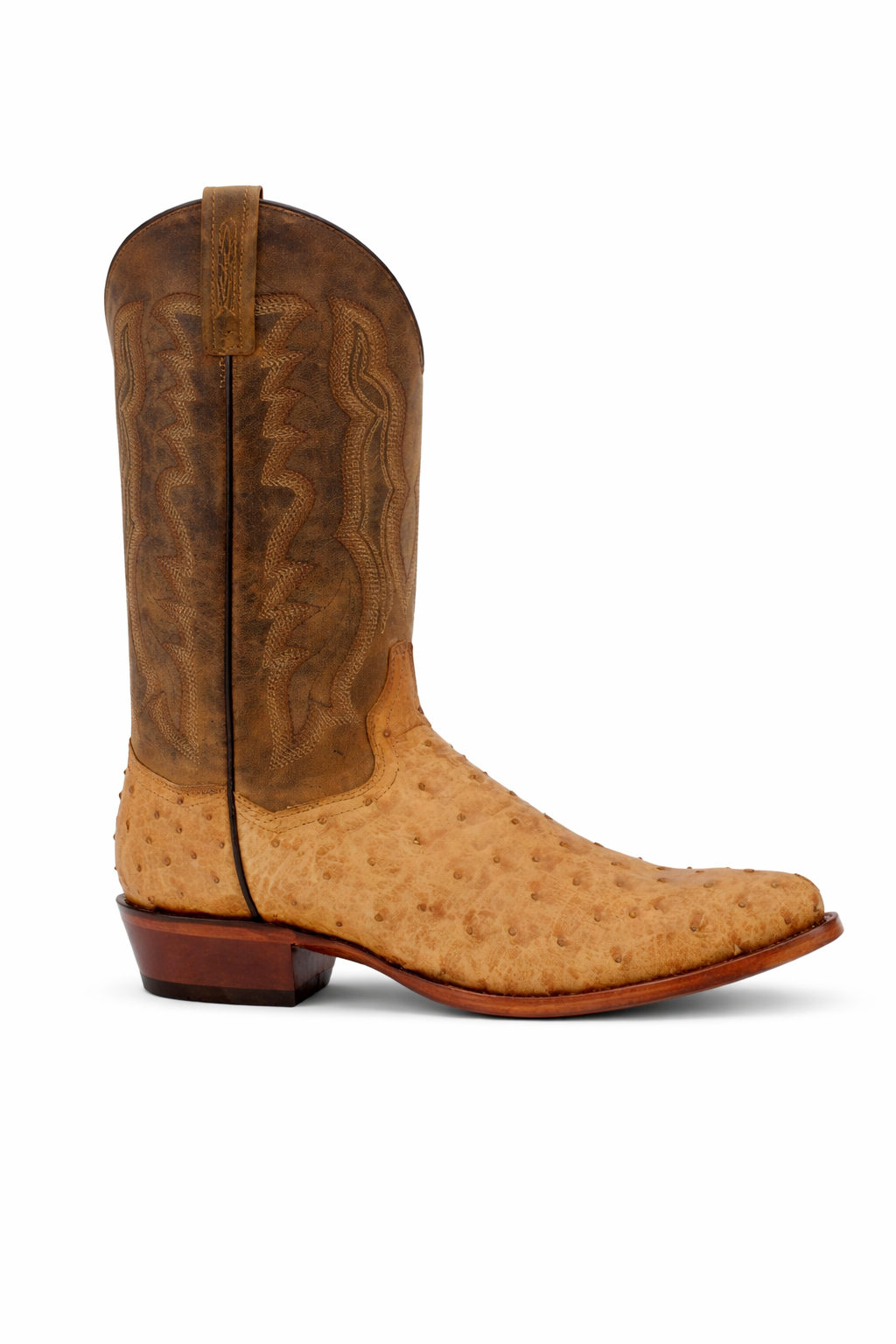 Dan Post Gehrig Full Quill Ostrich Boots - Saddle