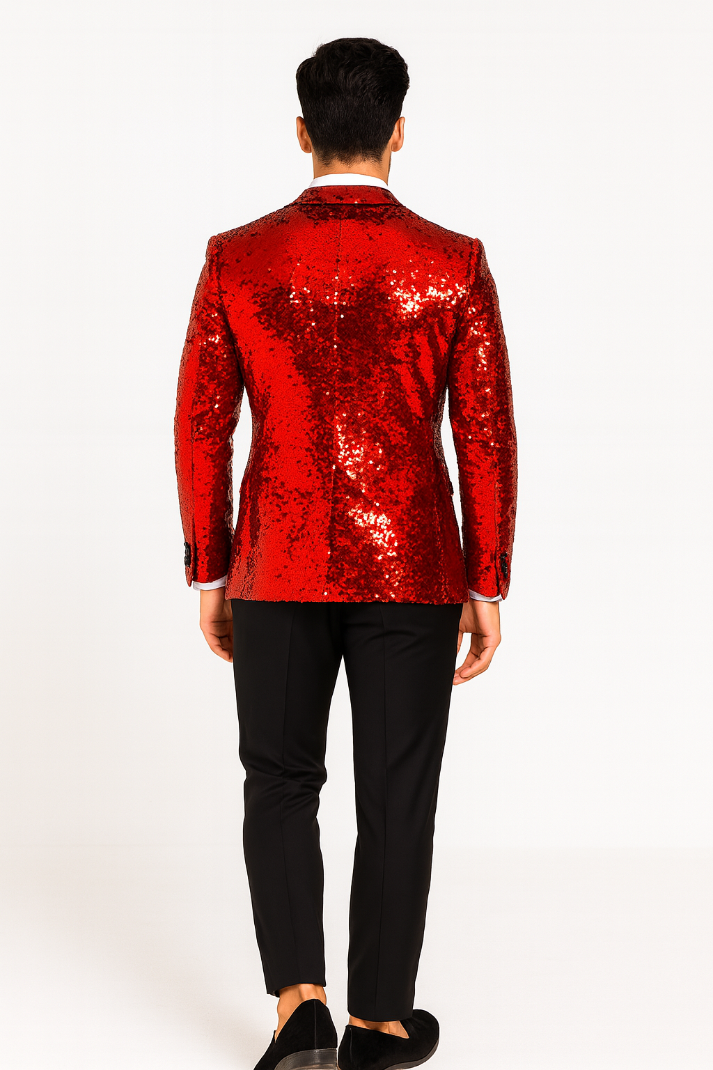 Mens Sequin Suit With Black Pants and Matching Bowtie