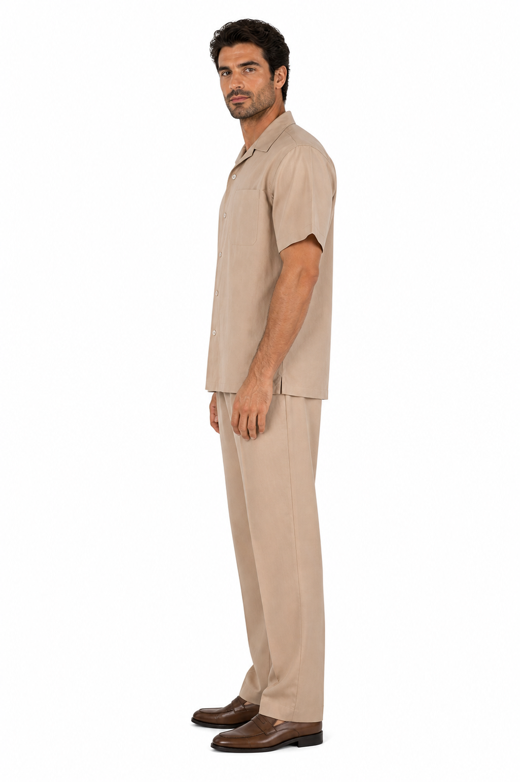 Linen Short Sleeve Walking Suit for Men