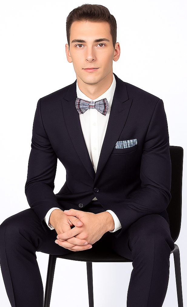 Men’s Slim Fit 100% Wool Suit by Rossiman Rossi | Peak Lapel Jacket & Plum Tapered Pants – Italian Tailored Luxury 3-Piece Suit