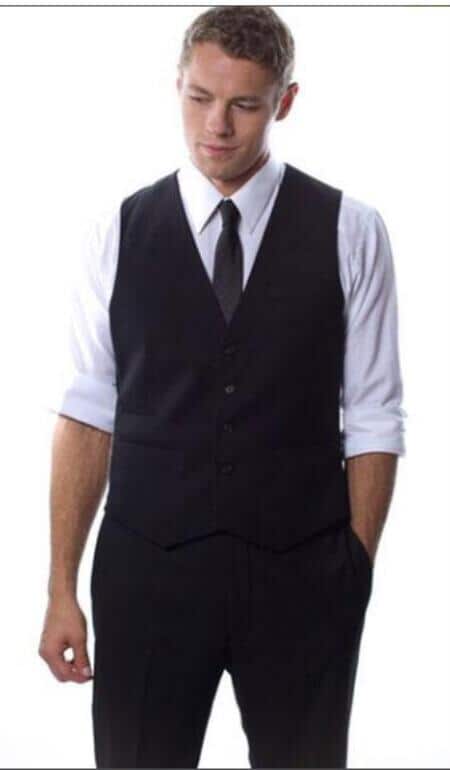 Children Kids Boys Pinstripe Suit Dark color black
