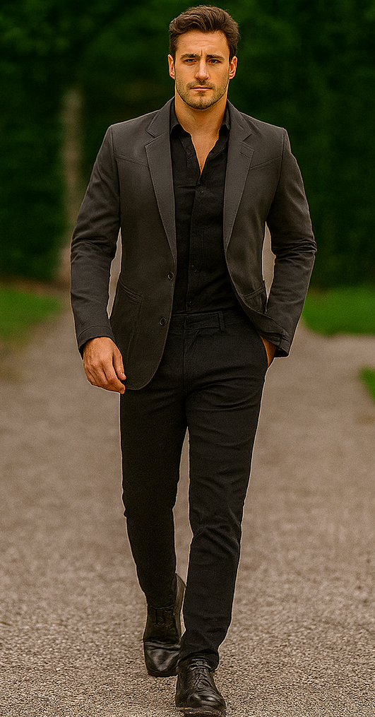 Men's Slim Fit Western Blazer Sport Coat Charcoal Sacos Vaqueros Para Hombre