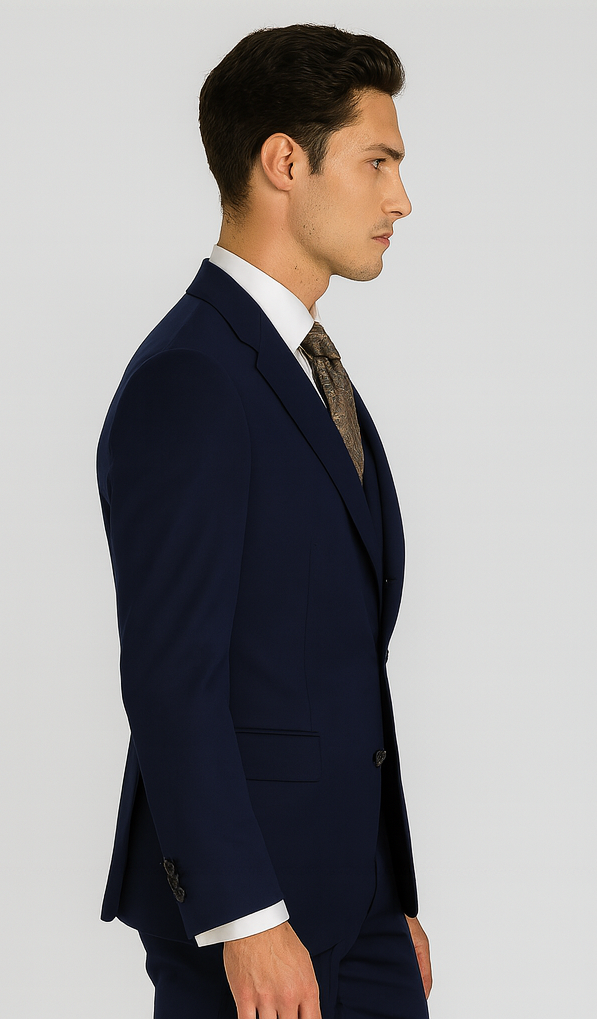 Mens Suits With Double Breasted Vest 100% - Big Peak Lapel Tom Ford Style!
