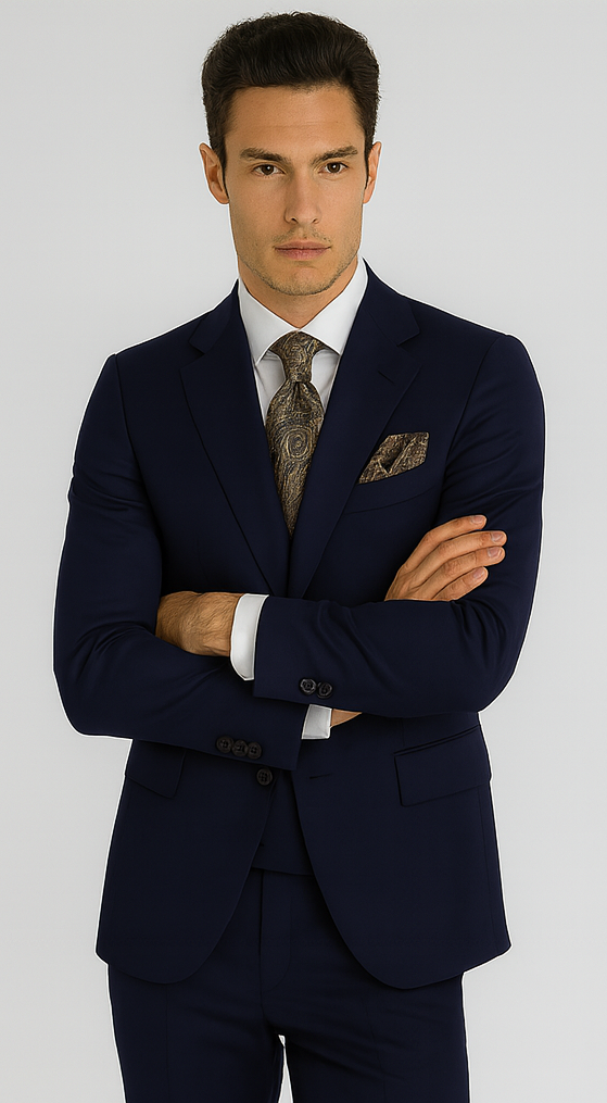 Mens Suits With Double Breasted Vest 100% - Big Peak Lapel Tom Ford Style!