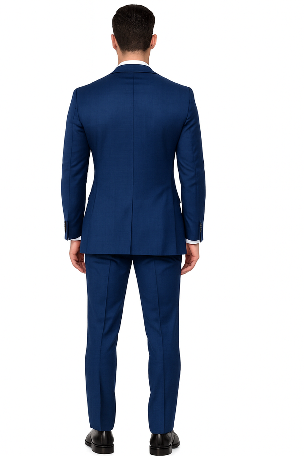 Mens Suits With Double Breasted Vest - Single Button Peak Lapel Royal Blue Suits