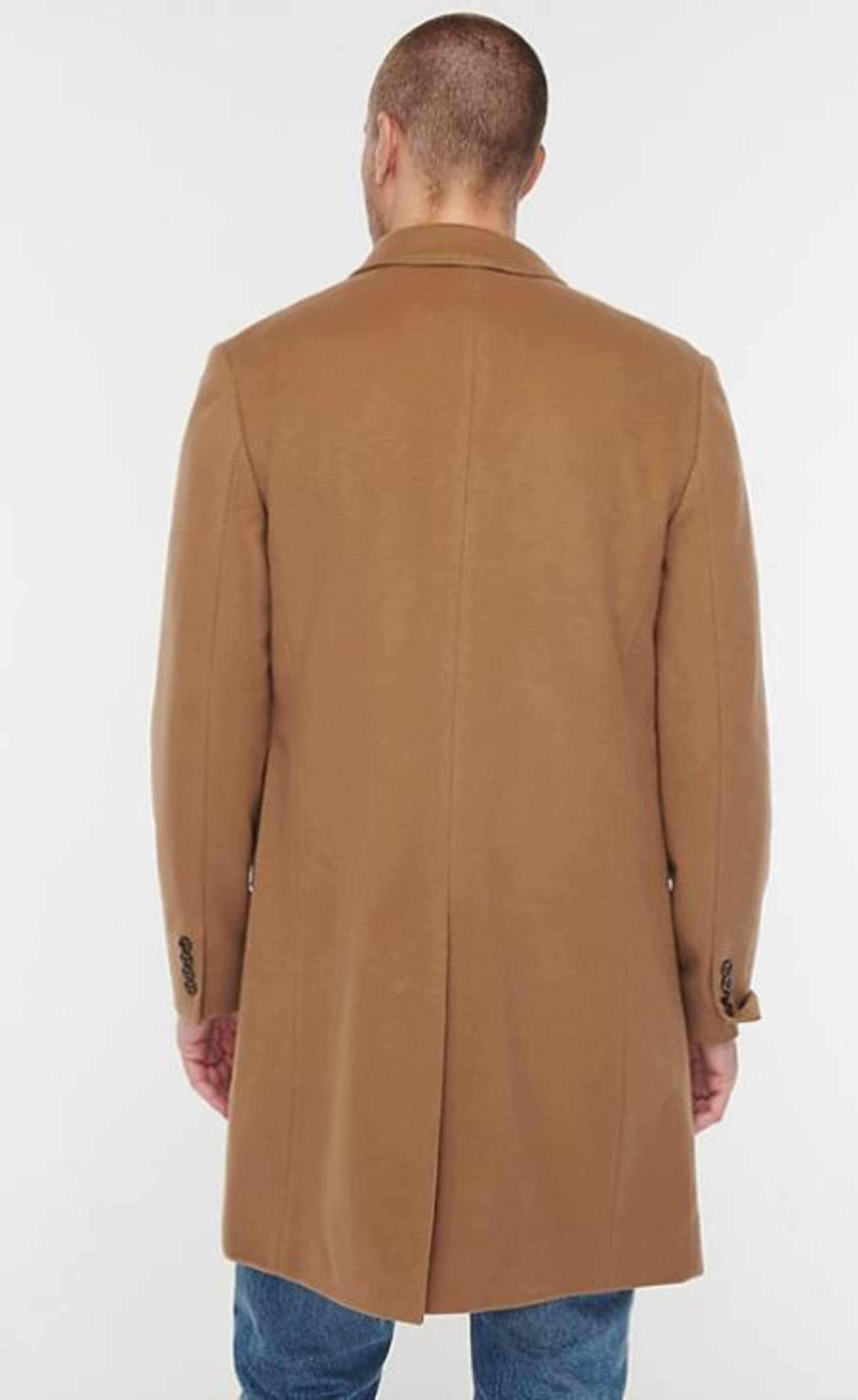 Men's Three Button Wool-Cashmere Toffee Topcoat