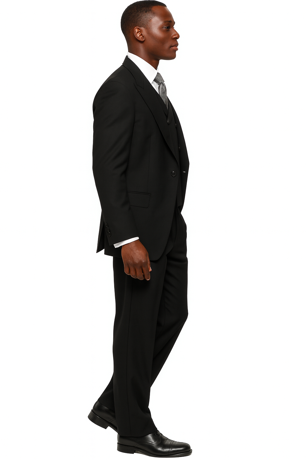 Tiglio Rosso Black Wool Three-Piece Suit