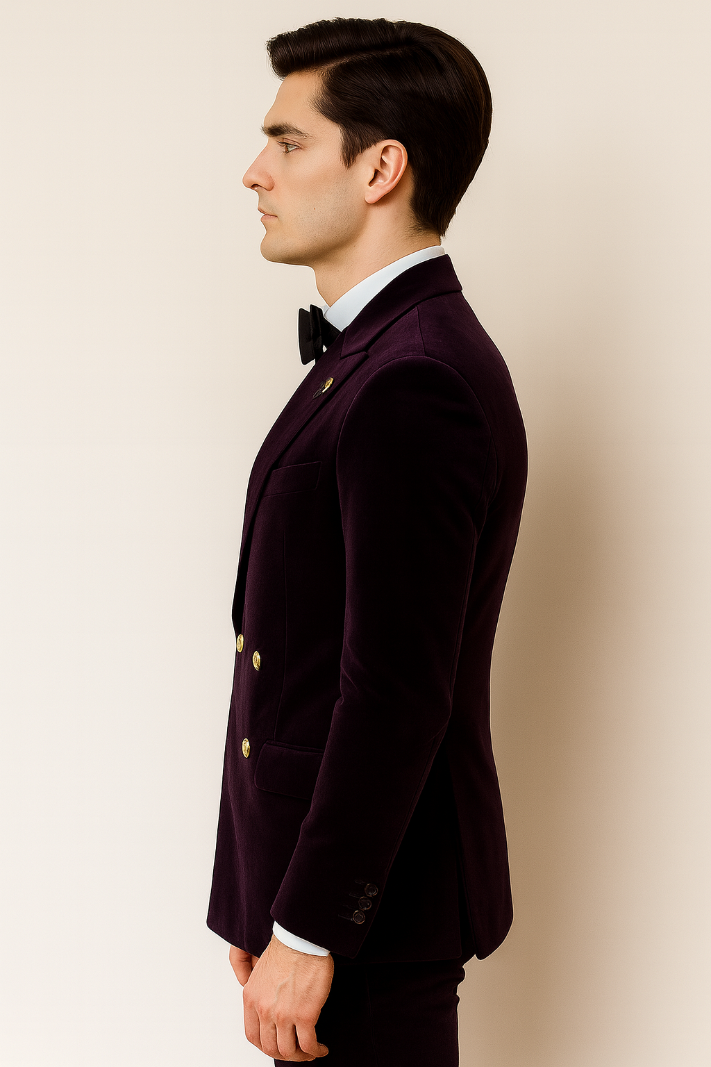 Mens Velvet Suit - Slim Fit Double Breasted Suit Blazer and Pants - Green