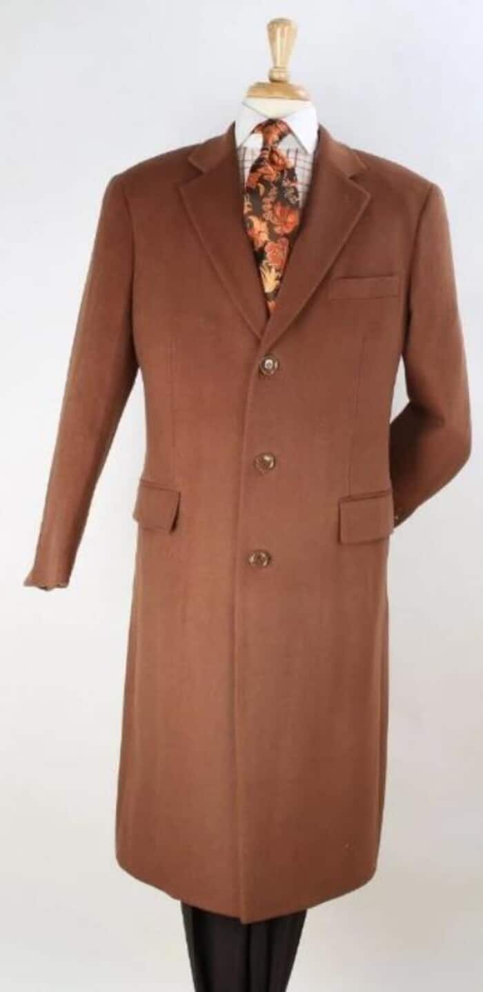 Men's Light Brown Vicuna Wool Overcoat