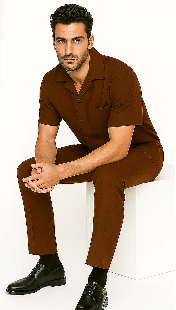 Cognac Leisure Walking Suit Set - Zacchi