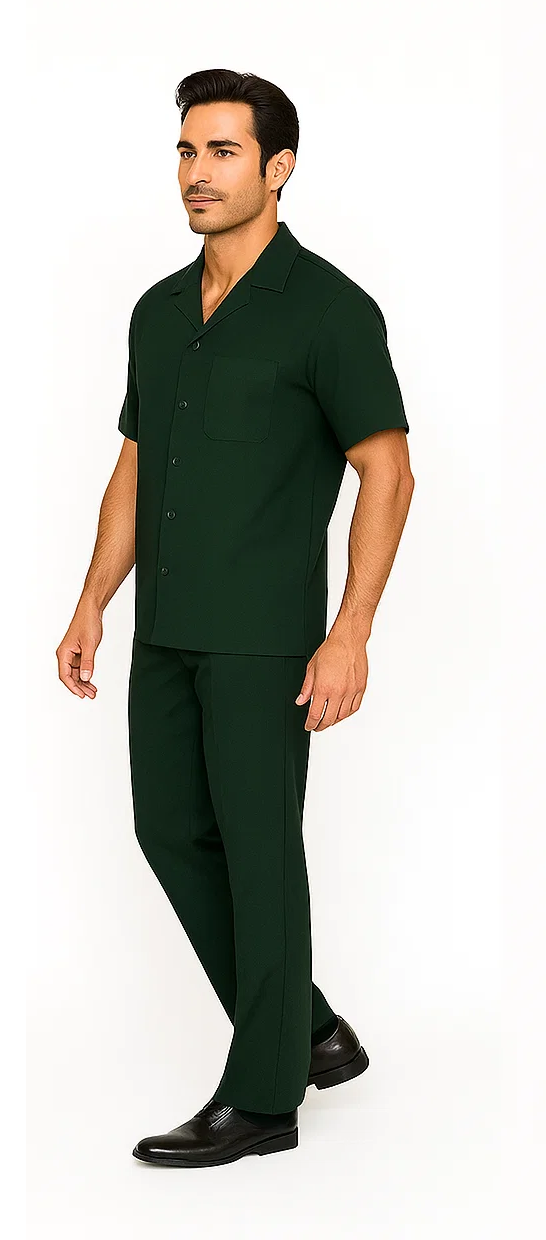Hunter Green Men's Leisure Walking Suit