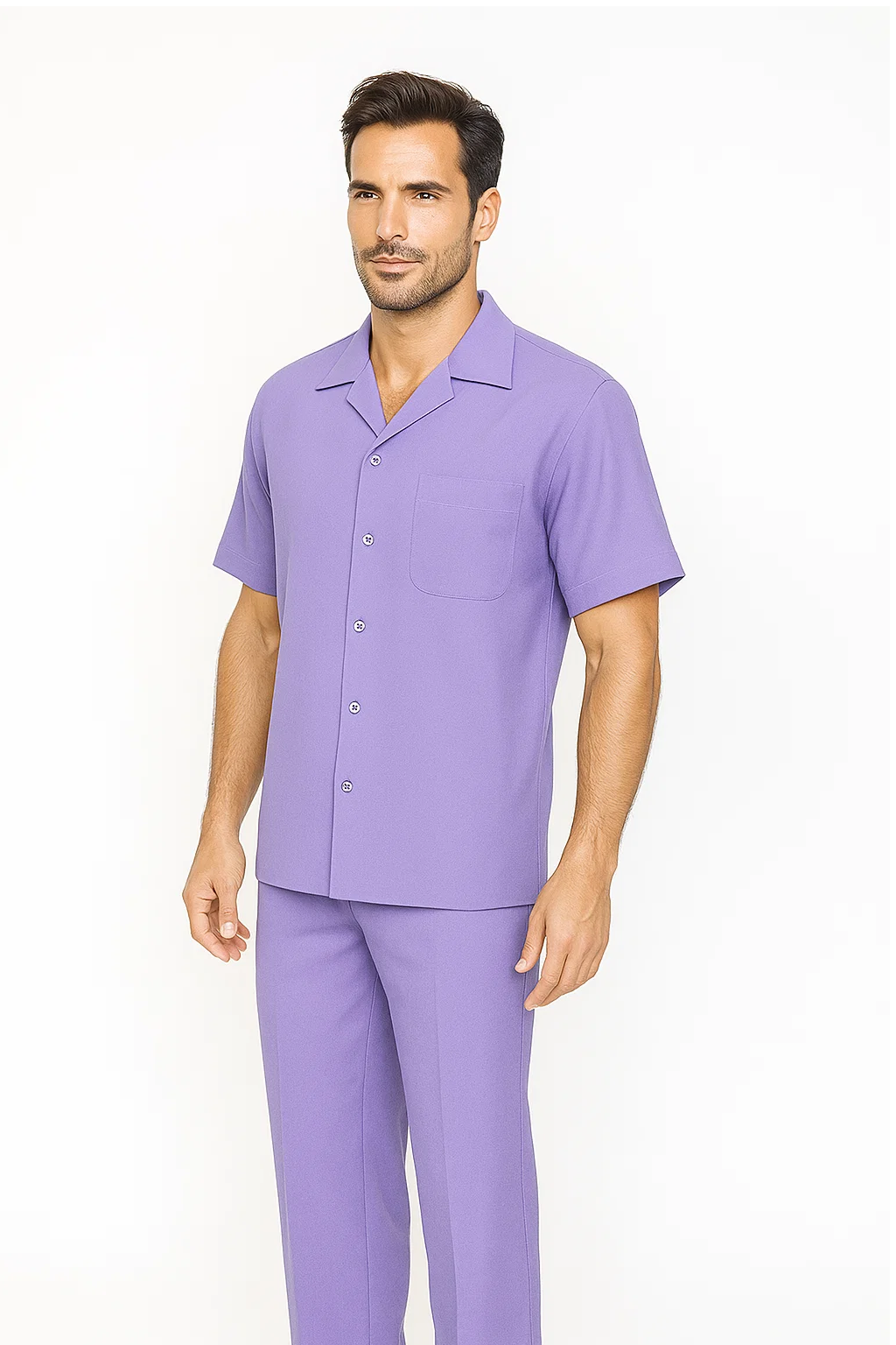 Mens Walking Suit in Color lavender suit casual Matching Shirt and Pants $99