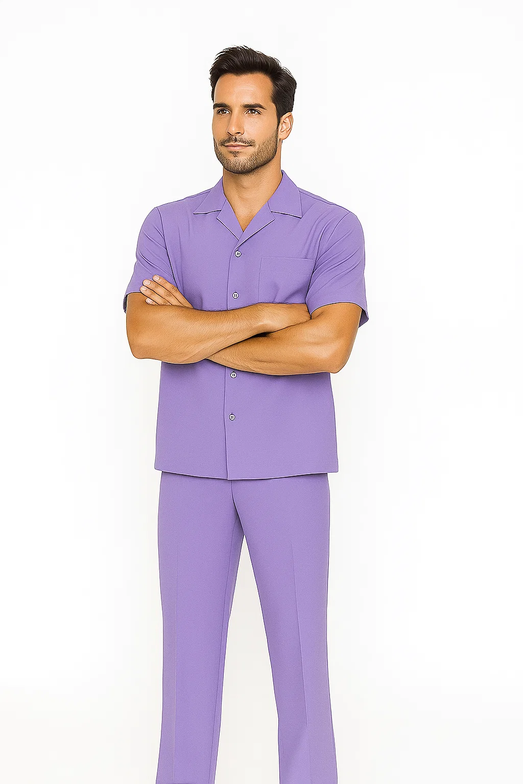 Mens Walking Suit in Color lavender suit casual Matching Shirt and Pants $99
