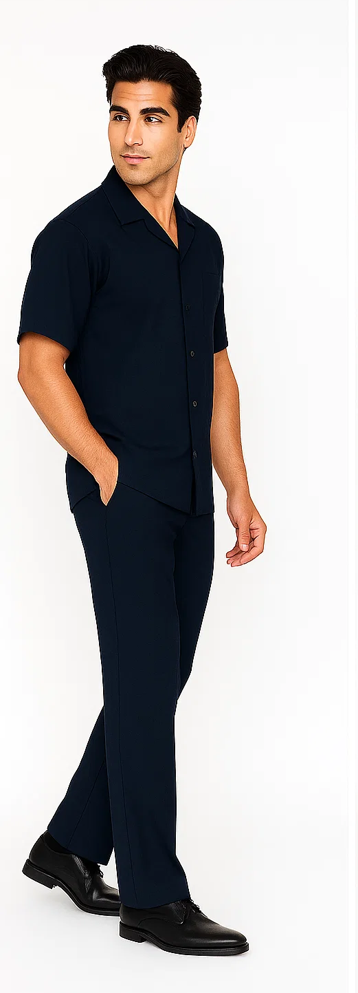 Navy Men's Walking Suit Leisure Set by Zacchi