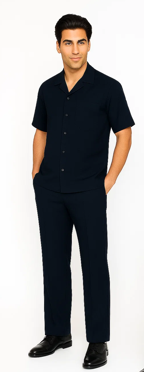 Navy Men's Walking Suit Leisure Set by Zacchi