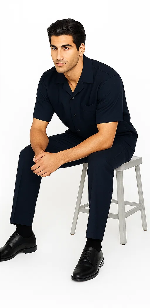 Navy Men's Walking Suit Leisure Set by Zacchi