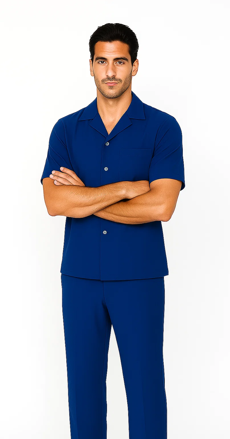Men's Royal Blue Walking Suit Set