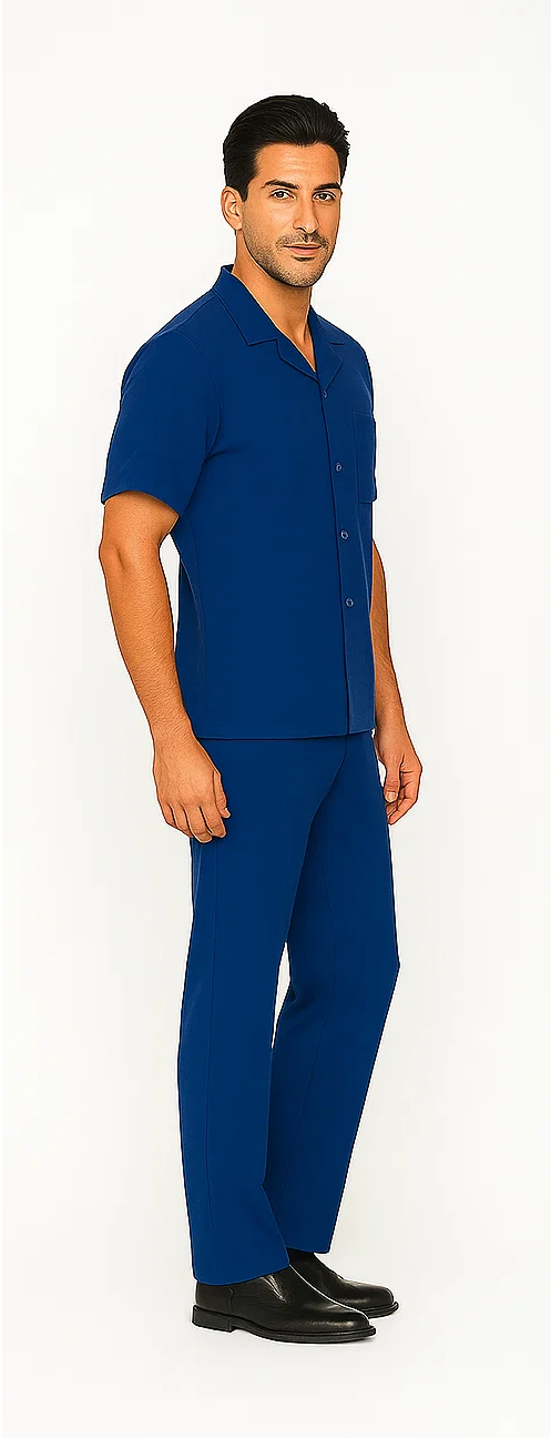 Men's Royal Blue Walking Suit Set