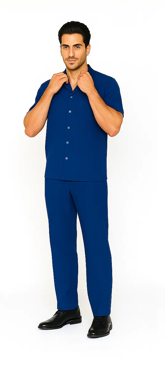 Men's Royal Blue Walking Suit Set