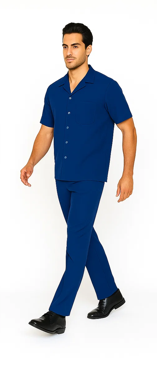 Men's Royal Blue Walking Suit Set