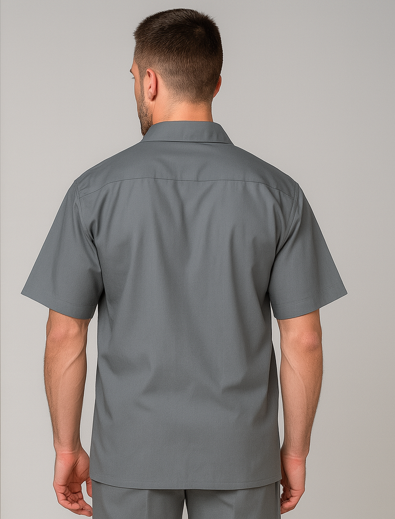 Mens walking suits casual two piece sets Summer Short Sleeve Shirt & Pants Casual Two Piece Mens Walking Outfit For Sale Pant Sets Casual Suit Set Men's Suit 100% Mens Linen Suit - Fabric – Light Grey