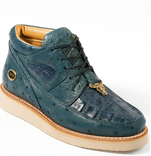 Caiman and Ostrich Exotic Skin Men's Boots