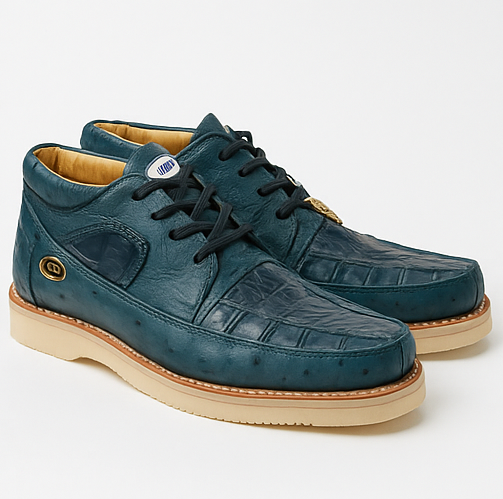 Caiman and Ostrich Exotic Skin Men's Boots