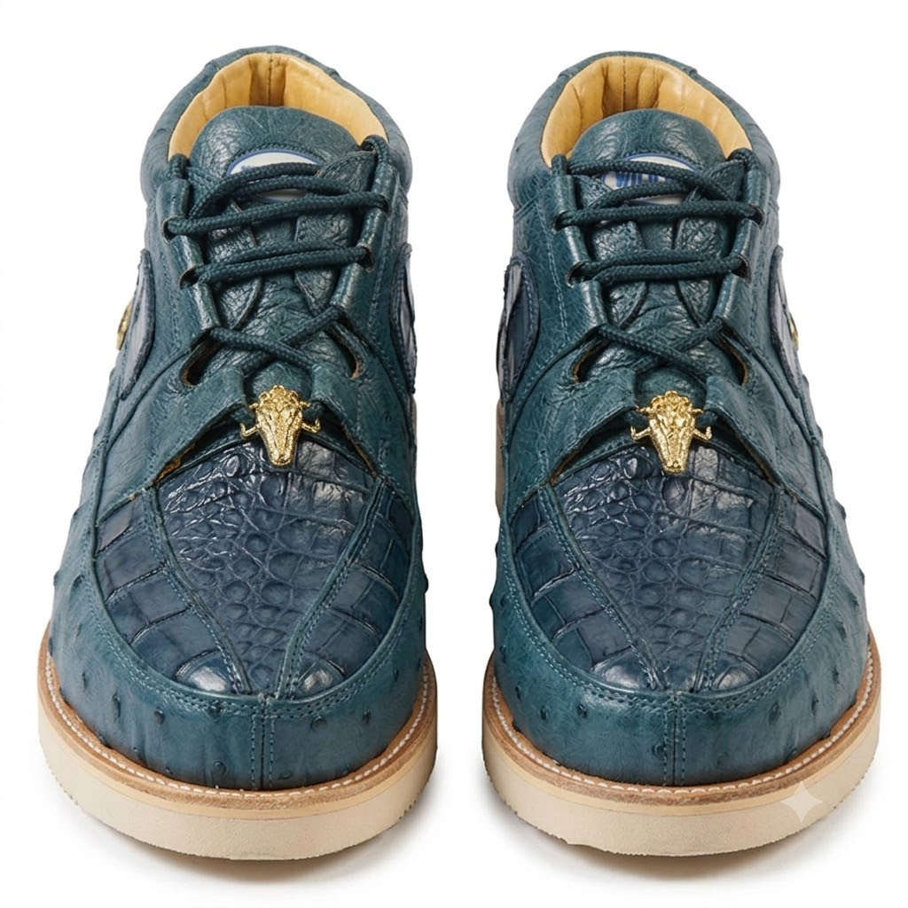 Caiman and Ostrich Exotic Skin Men's Boots
