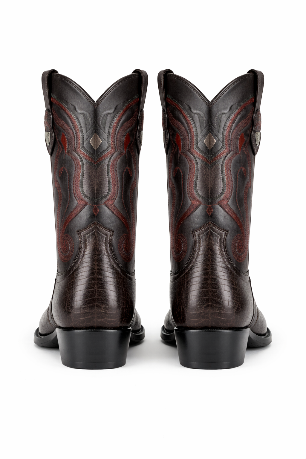 Men's Wild West Leather Dubai Square Toe Black Cherry Genuine Teju Lizard Dress Cowboy Boot Cheap Priced For Sale Online