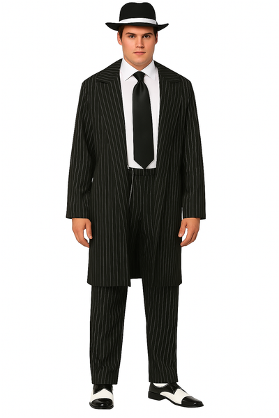 Zoot Suit Costume Black and White - 1940s Inspired Pinstripe