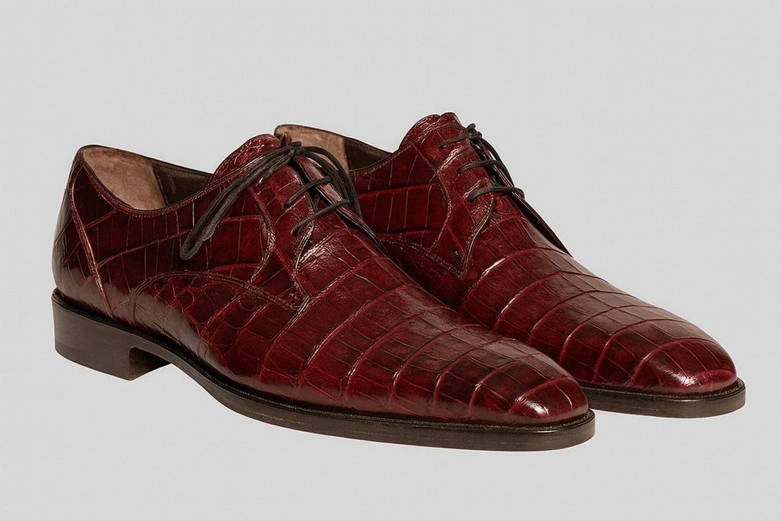Mezlan Anderson Burgundy Crocodile Shoes